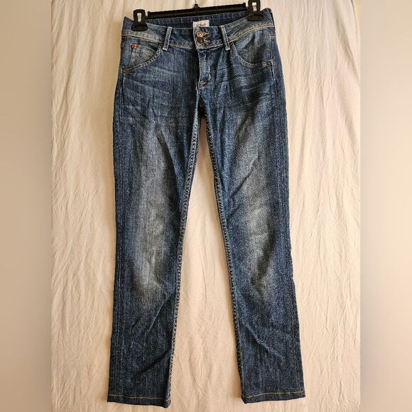 Hudson Jeans Womens Sz 24 (26x27) Blue Collin Flap Cropped Low Rise 2-Button GUC - Picture 1 of 10